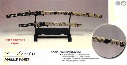 Jsw-1700 (Dr) / Ws-20 - Marble White (Not Sharp) Sword Stands & Displays